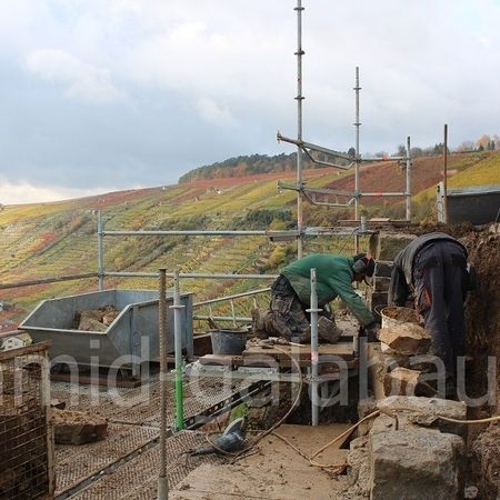 Trockenmauersanierung in der Roßwager Halde, Kreis Ludwigsburg