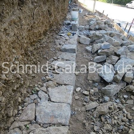 Fundament Trockenmauer Fahrradweg Roßwag Vaihingen / Enz